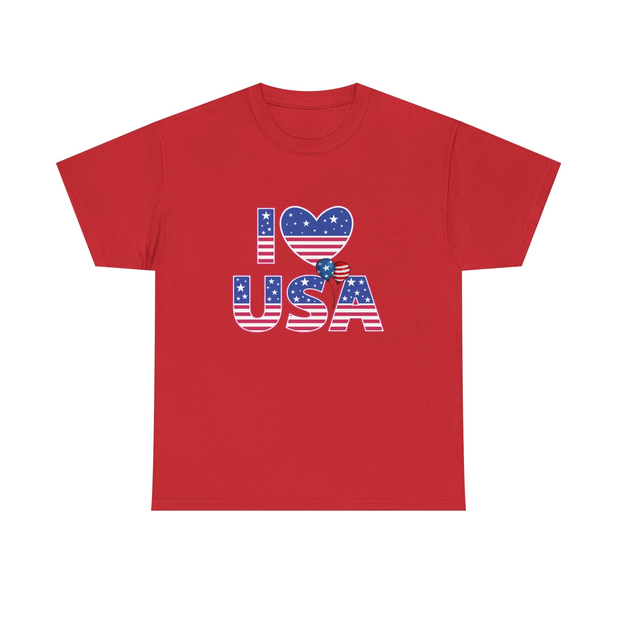 I Heart USA T-Shirt — Patriotic American Flag Tee for 4th of July