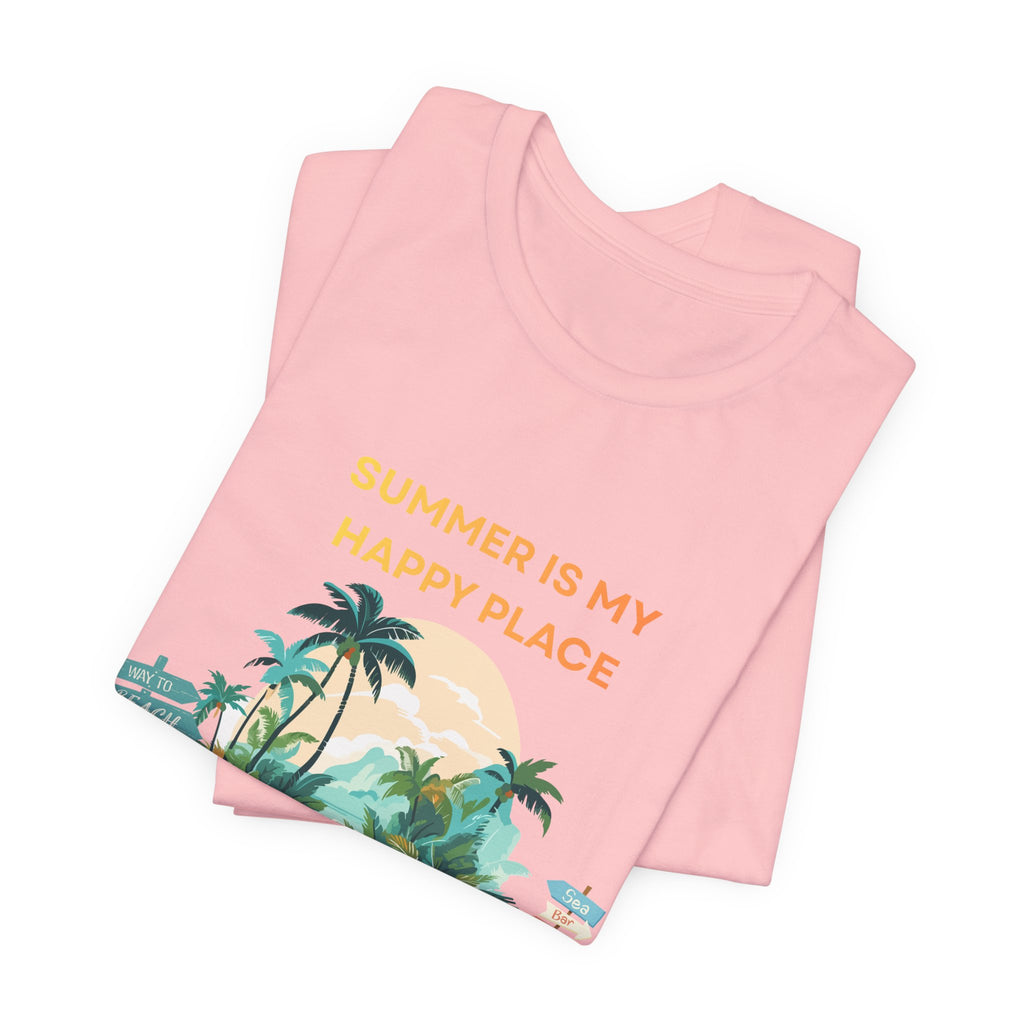 Summer Vibes Beach T-Shirt - "Summer Is My Happy Place" Graphic Tee