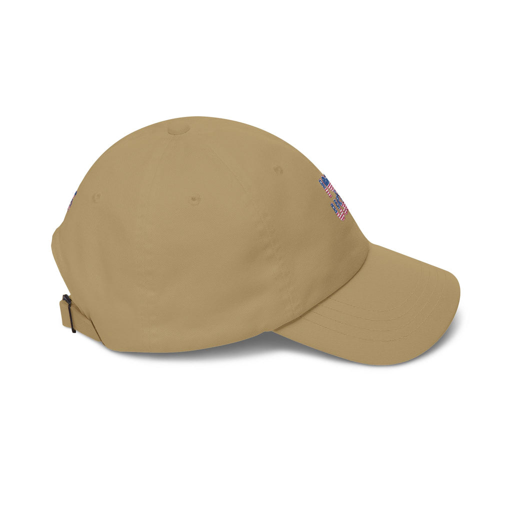 Patriotic USA Dad Cap — Small American Flag Embroidered Baseball Hat