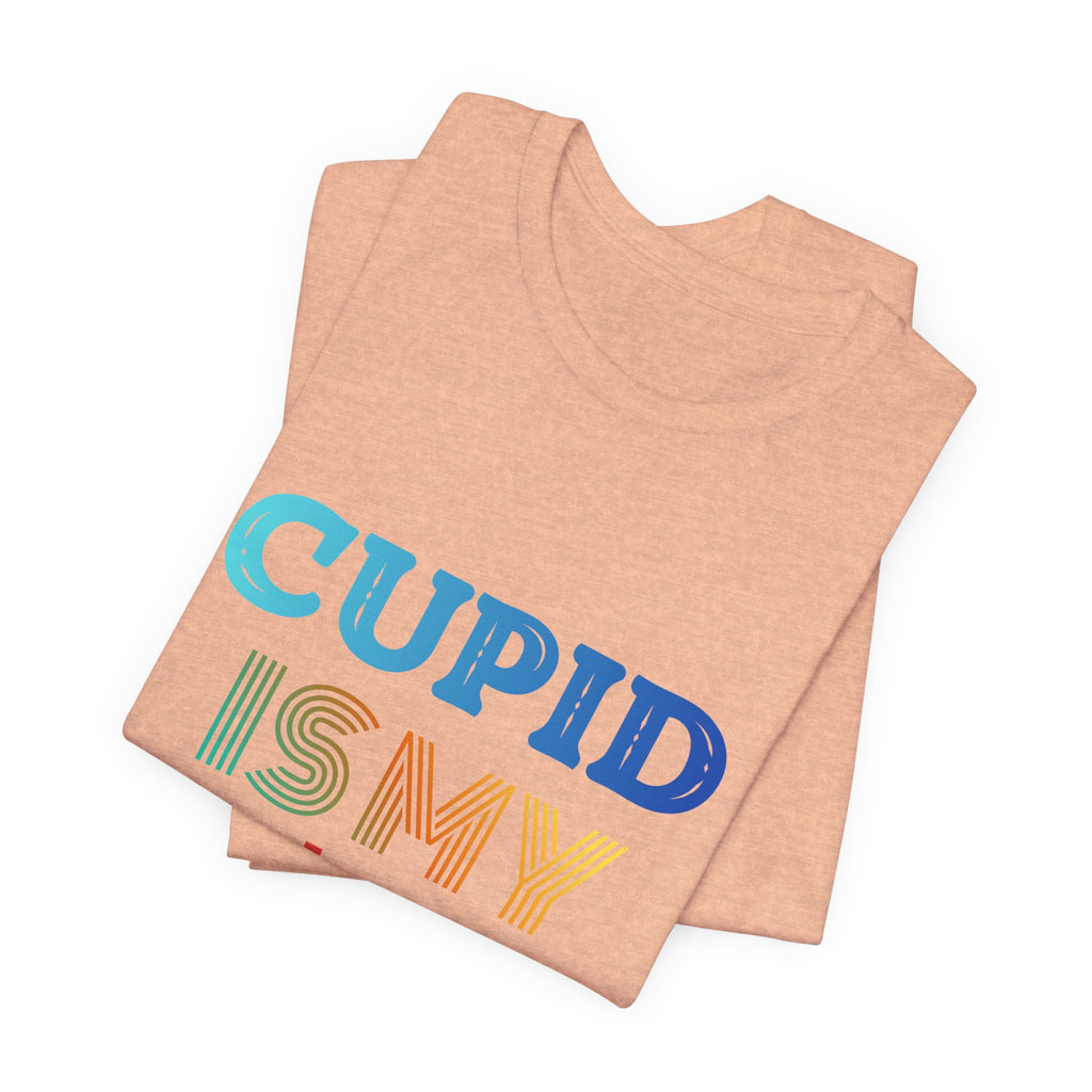 Cupid Is My Bestie Tee - Rainbow Valentine Graphic T-Shirt
