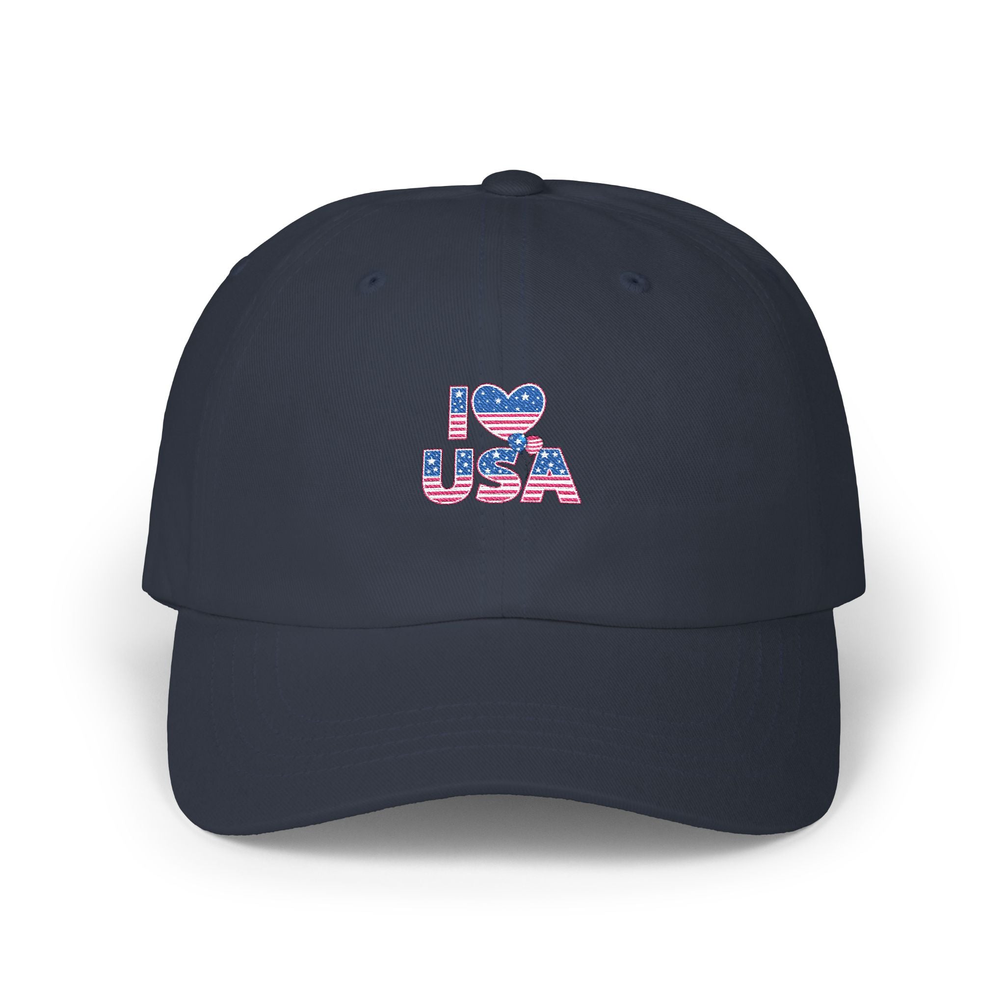 Patriotic USA Dad Cap — Small American Flag Embroidered Baseball Hat