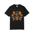 Flaming Skull Helmet T‑Shirt — Biker Rock Graphic Tee