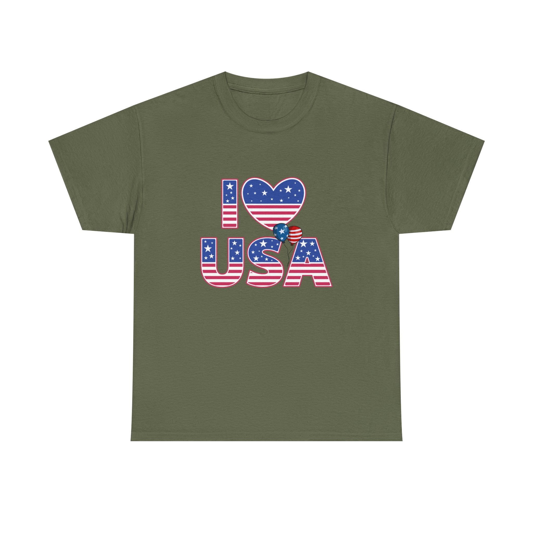 I Heart USA T-Shirt — Patriotic American Flag Tee for 4th of July