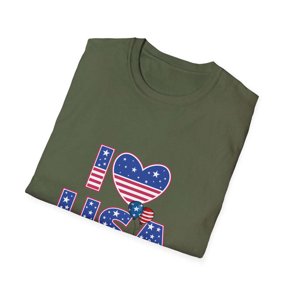 I Heart USA T-Shirt — Patriotic American Flag Tee for 4th of July