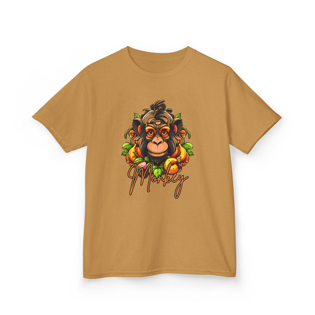 Kids Monkey Fruit Graphic Tee — Cute Tropical Chimp Design
