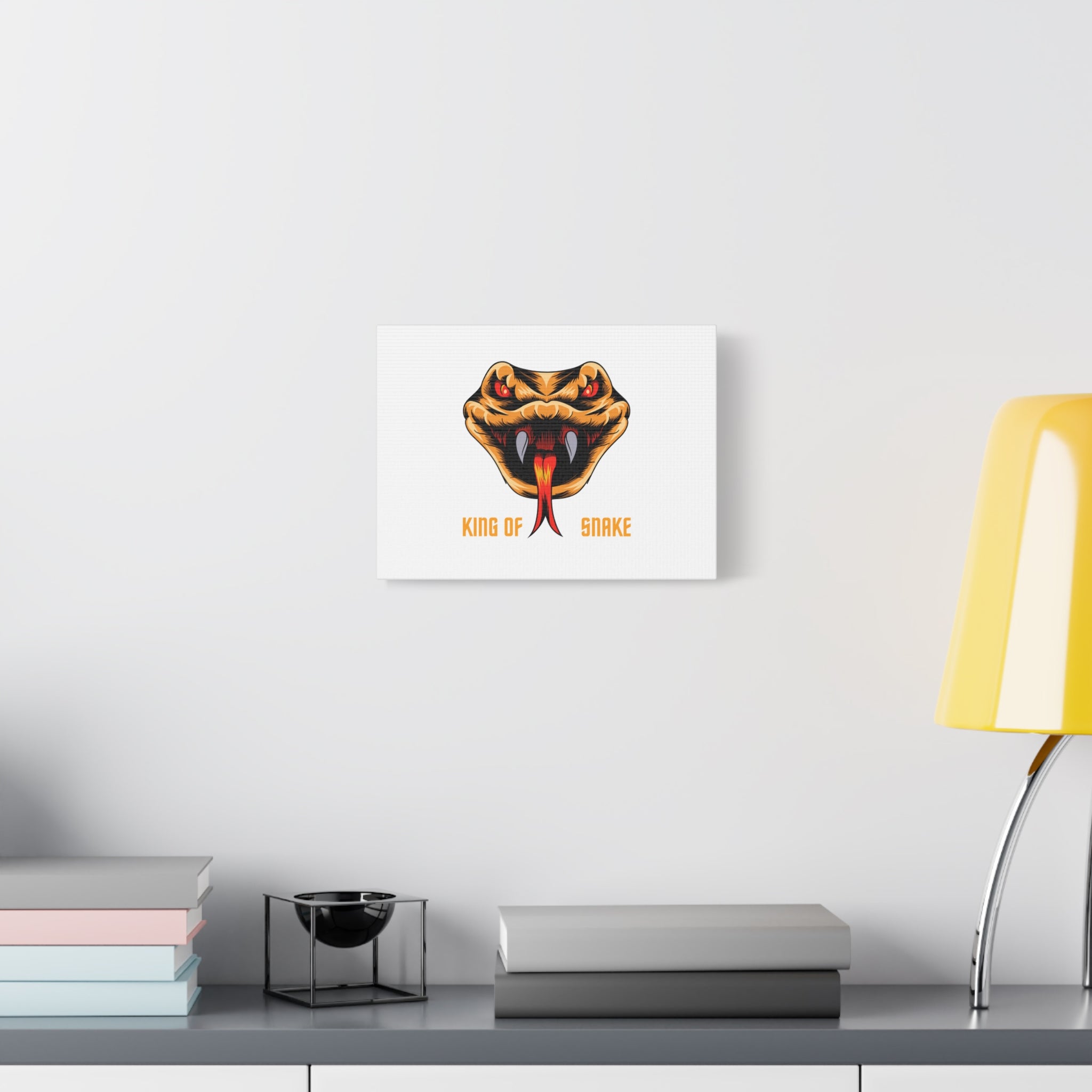 Snake Canvas Wall Art – "King of Snake" Fierce Cobra Head Matte Stretched Print
