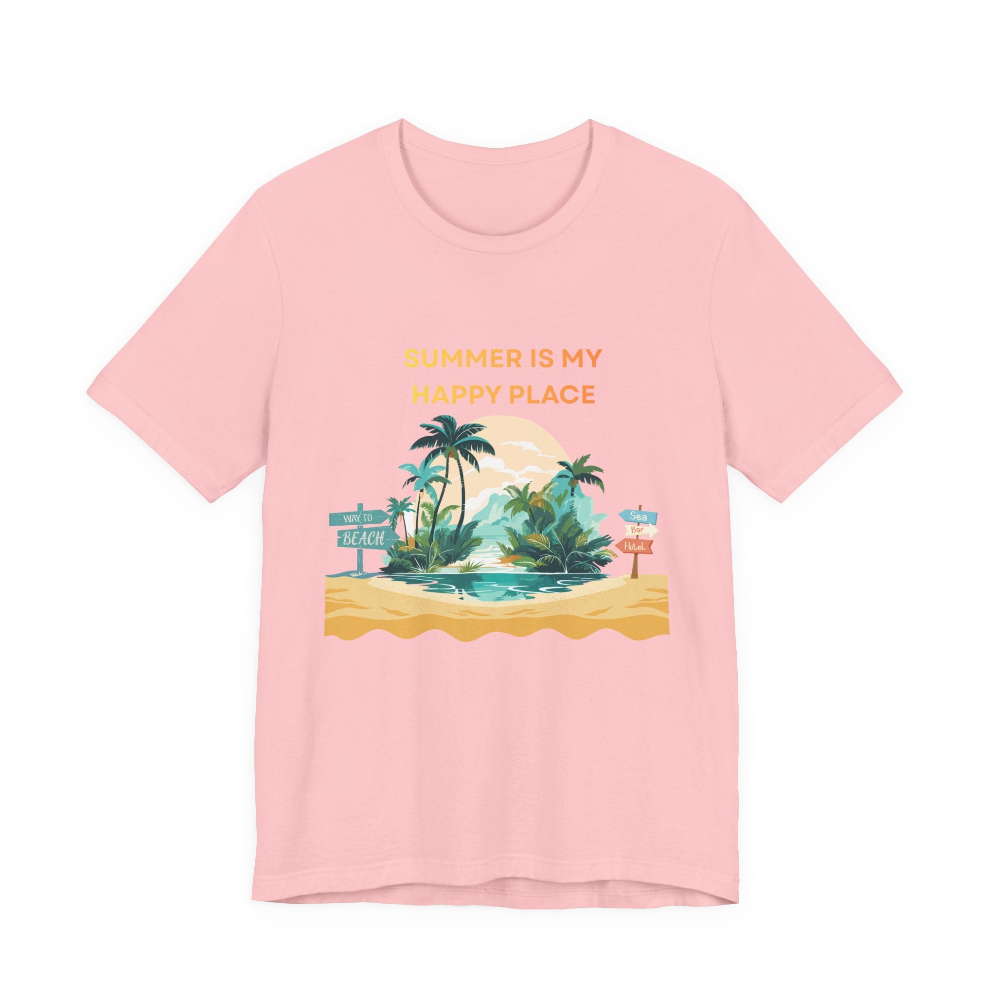 Summer Vibes Beach T-Shirt - "Summer Is My Happy Place" Graphic Tee