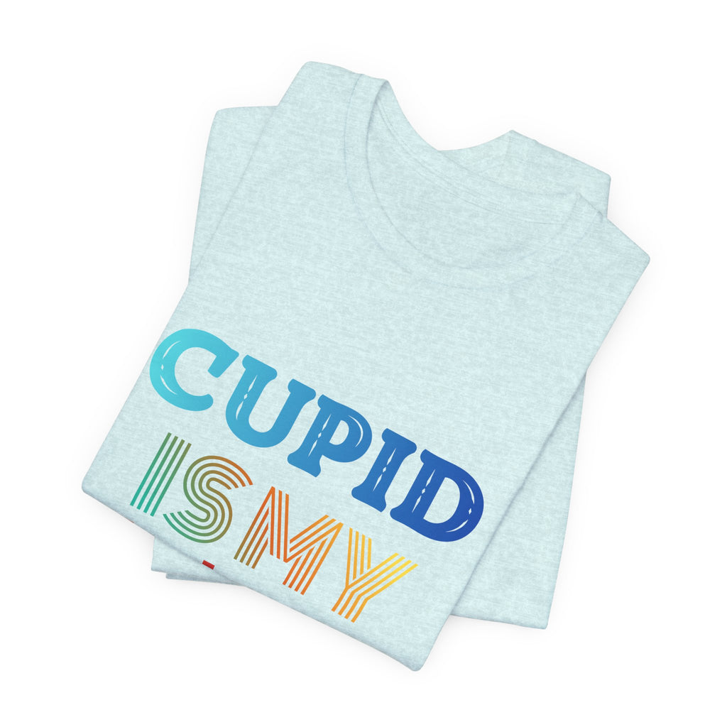 Cupid Is My Bestie Tee - Rainbow Valentine Graphic T-Shirt
