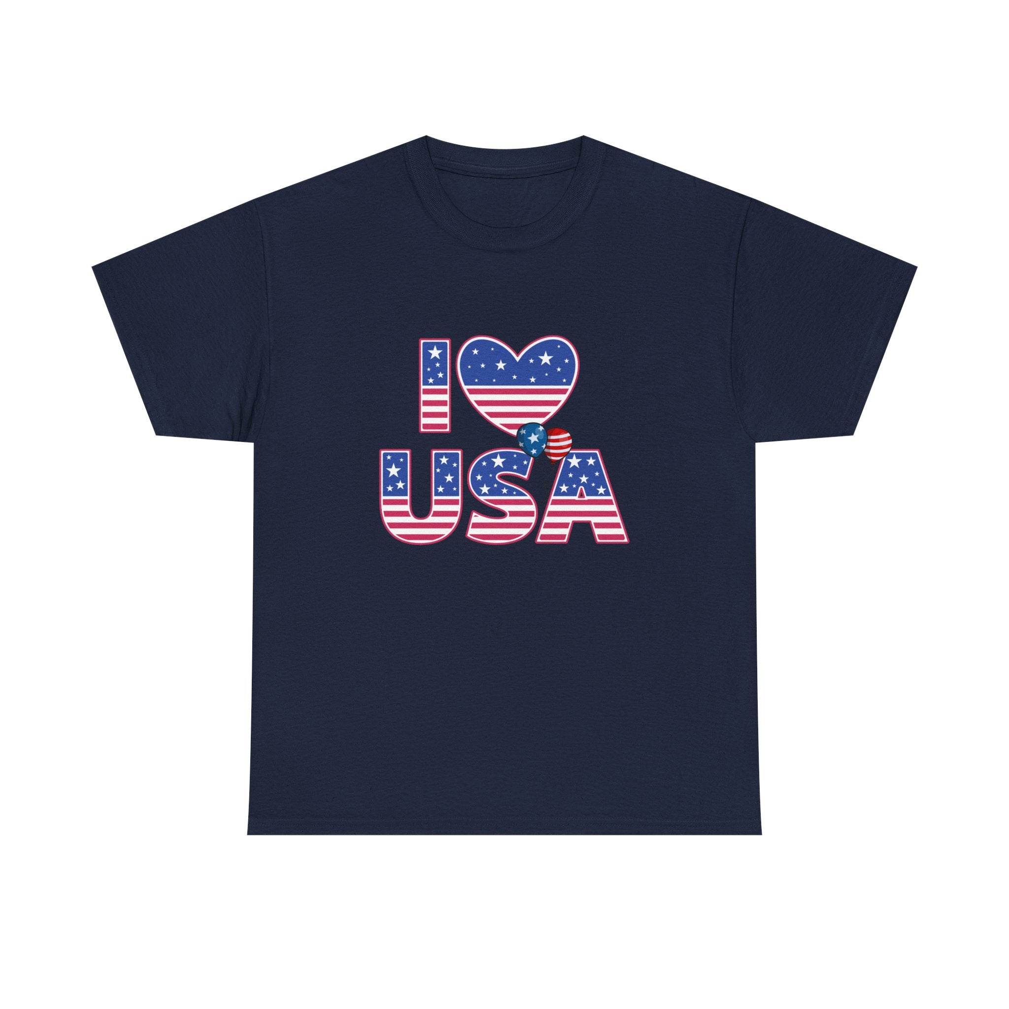 I Heart USA T-Shirt — Patriotic American Flag Tee for 4th of July
