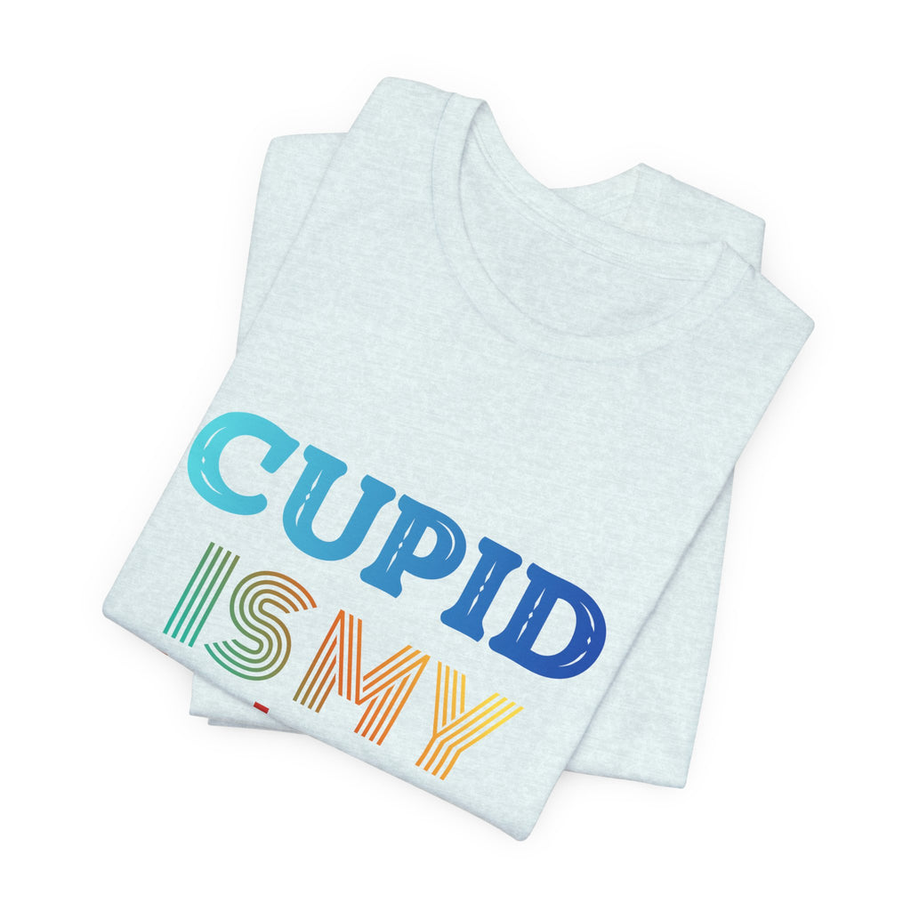 Cupid Is My Bestie Tee - Rainbow Valentine Graphic T-Shirt