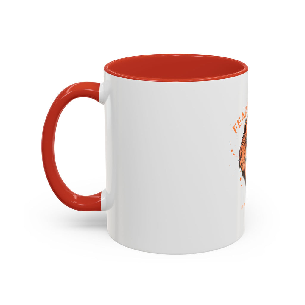 Fear Nothing Lion Accent Coffee Mug — Inspirational No Limits Motivational Gift