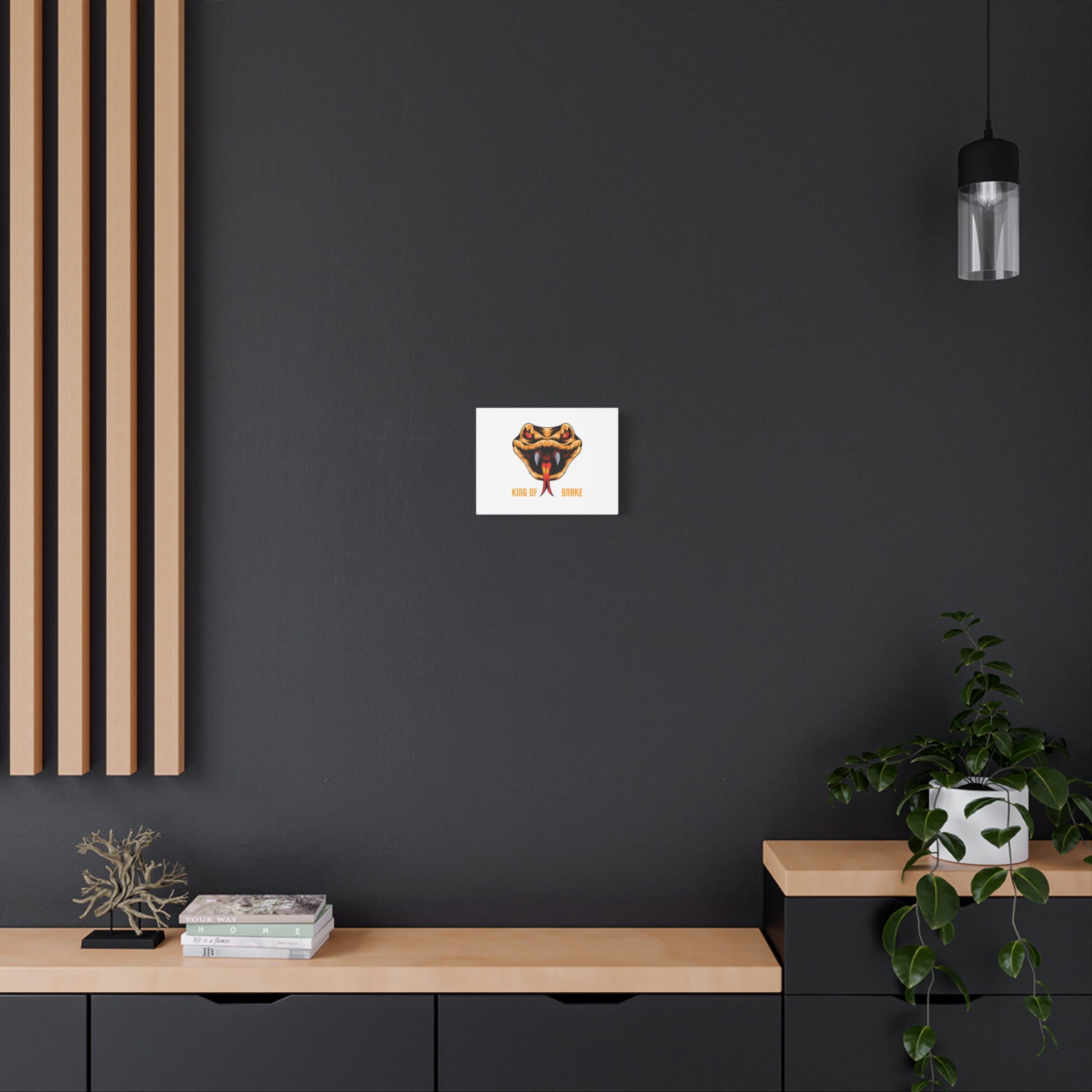 Snake Canvas Wall Art – "King of Snake" Fierce Cobra Head Matte Stretched Print