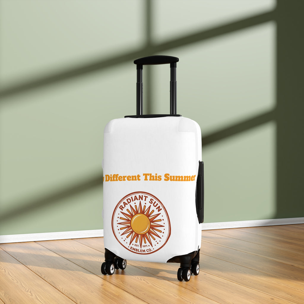 Radiant Sun Beach Luggage Cover — 'Meet Me Where the Waves Are' Travel Protector