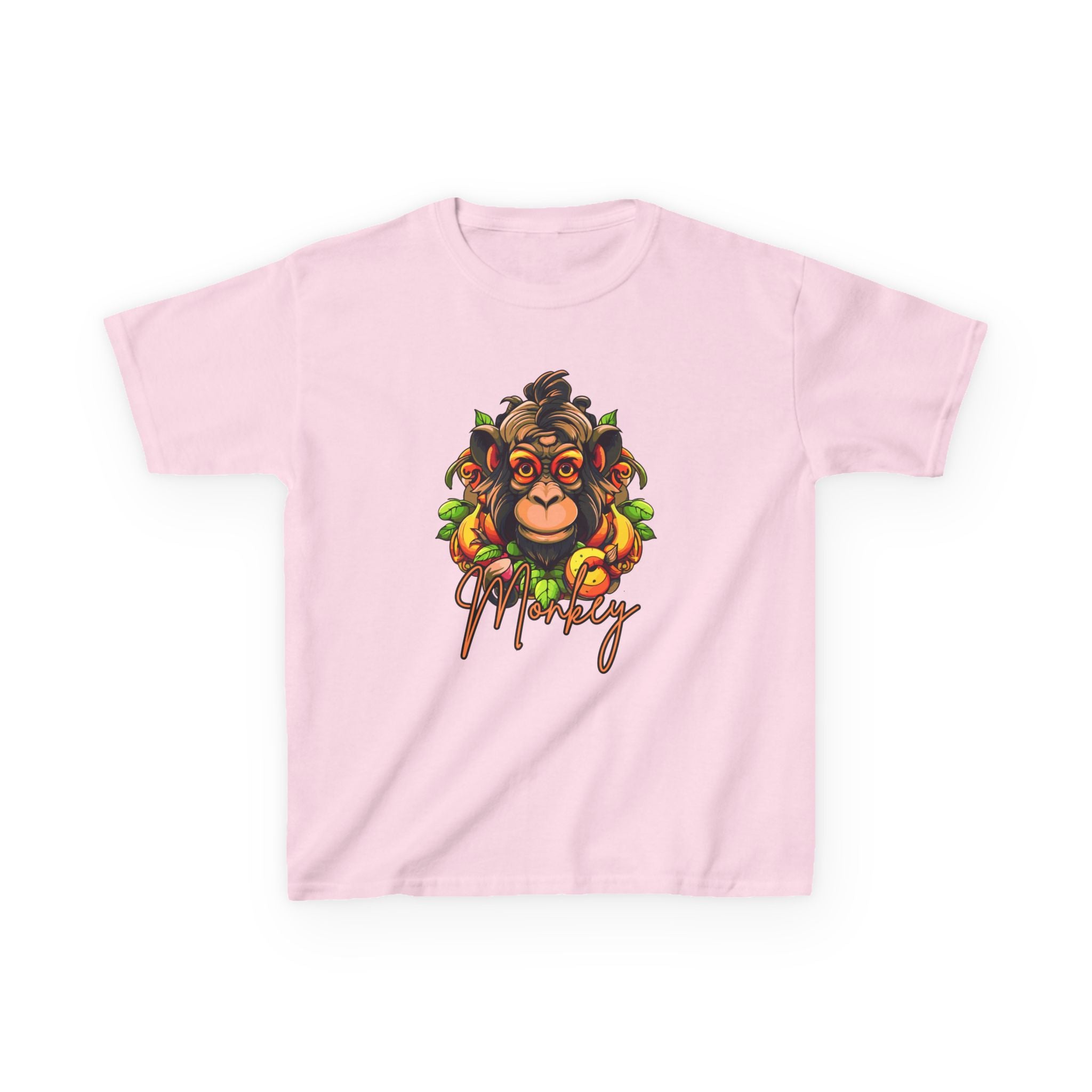 Kids Monkey Fruit Graphic Tee — Cute Tropical Chimp Design