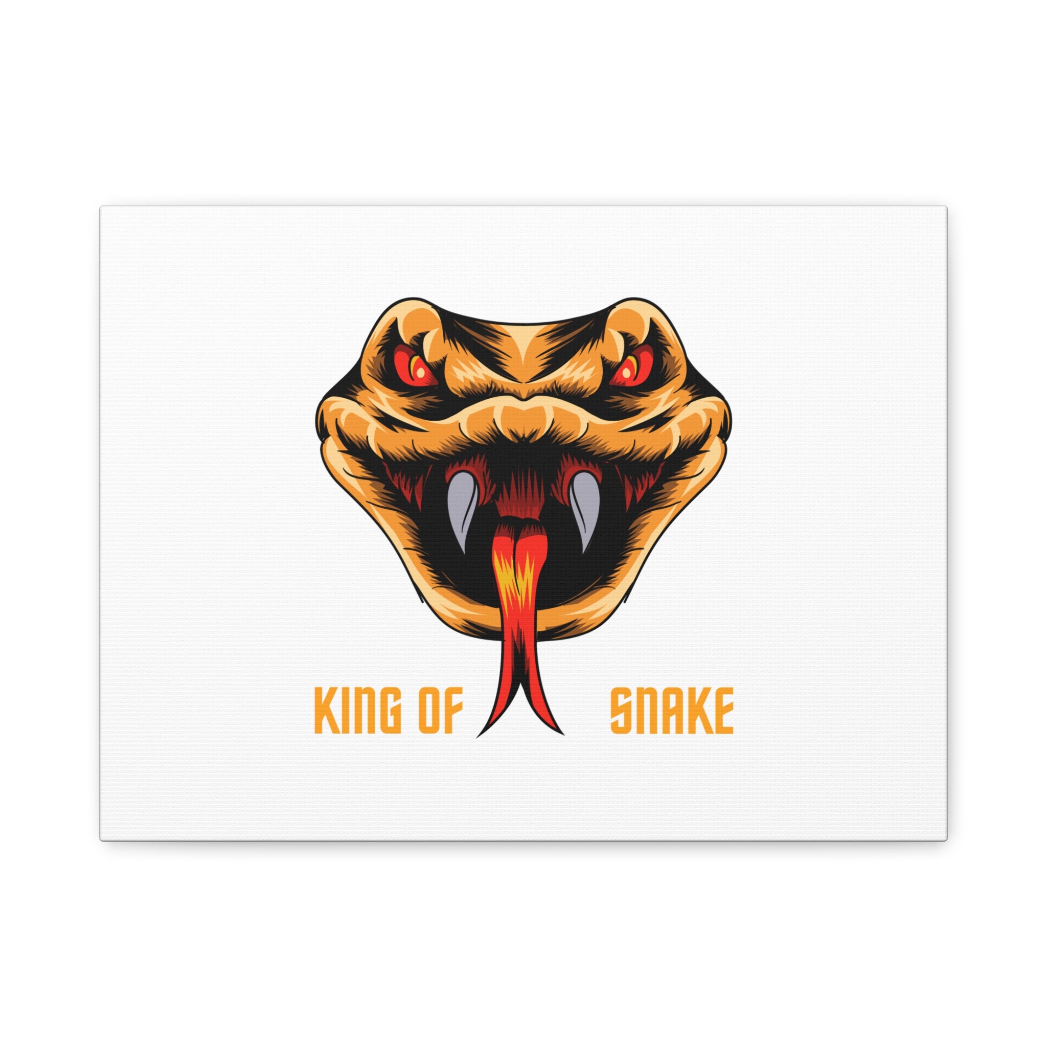 Snake Canvas Wall Art – "King of Snake" Fierce Cobra Head Matte Stretched Print