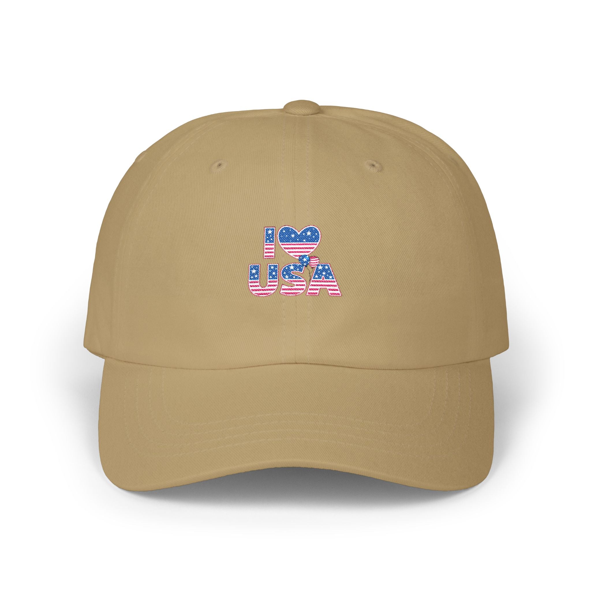 Patriotic USA Dad Cap — Small American Flag Embroidered Baseball Hat