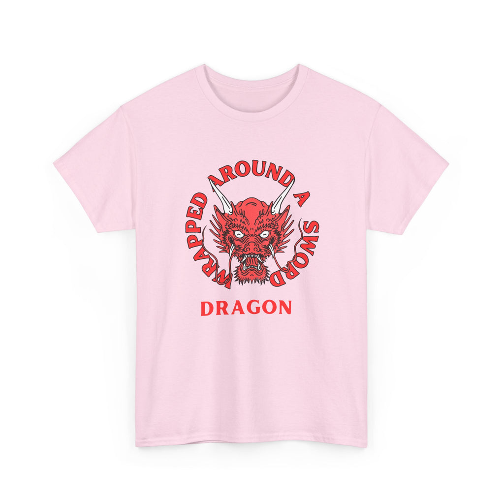 Dragon Tee — 'Wrapped Around a Sword' Red Dragon Graphic T-Shirt