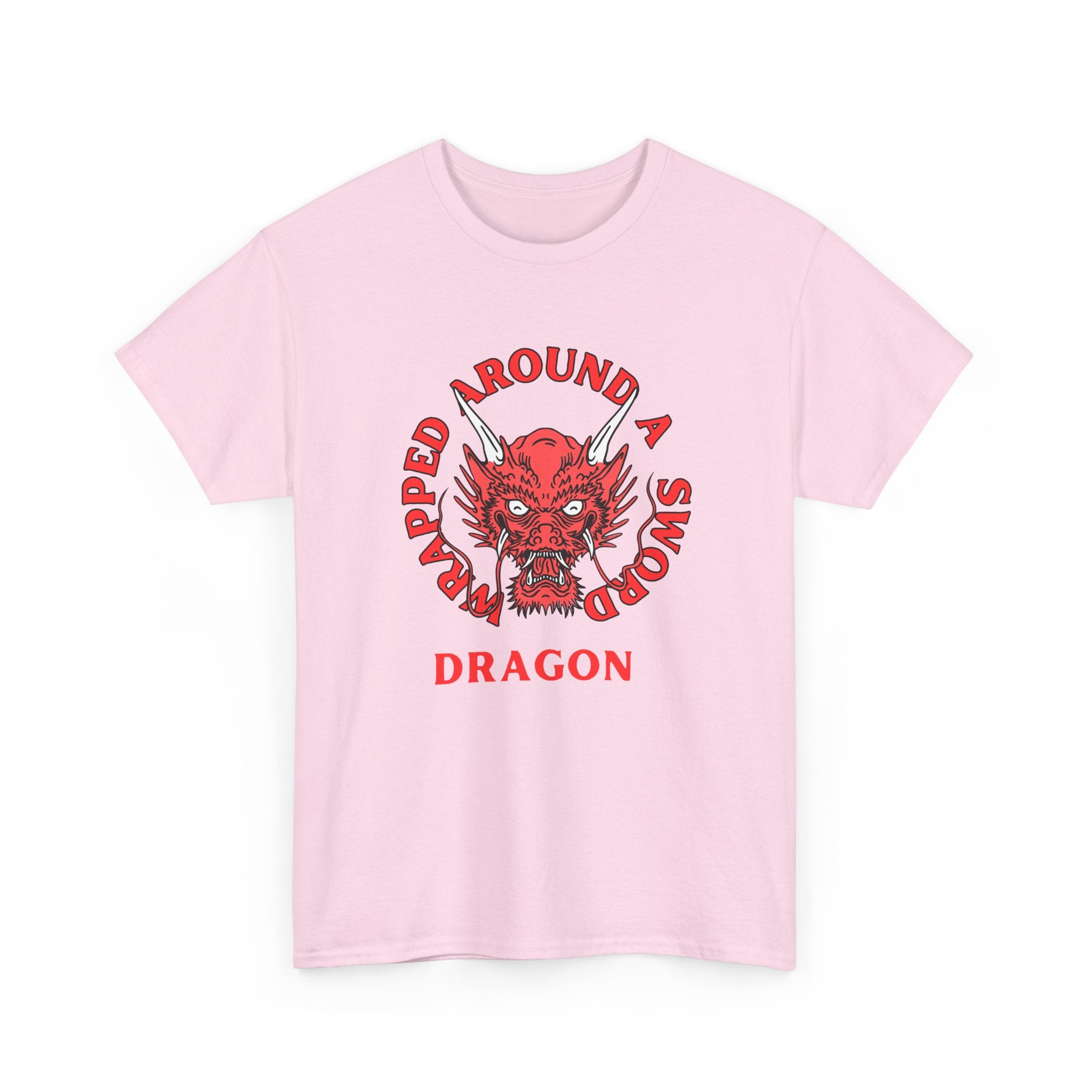 Dragon Tee — 'Wrapped Around a Sword' Red Dragon Graphic T-Shirt