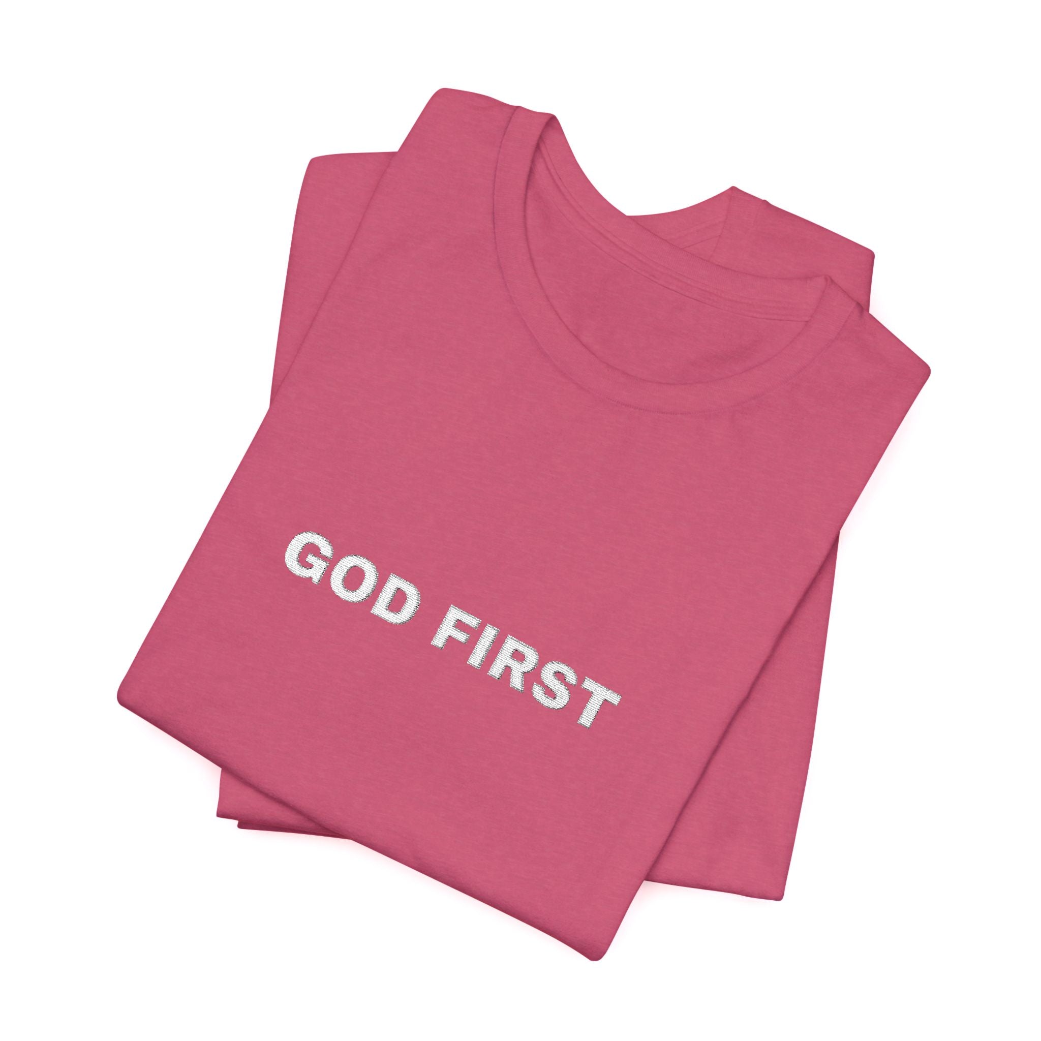 God First T-Shirt – Floral Lettering Christian Tee