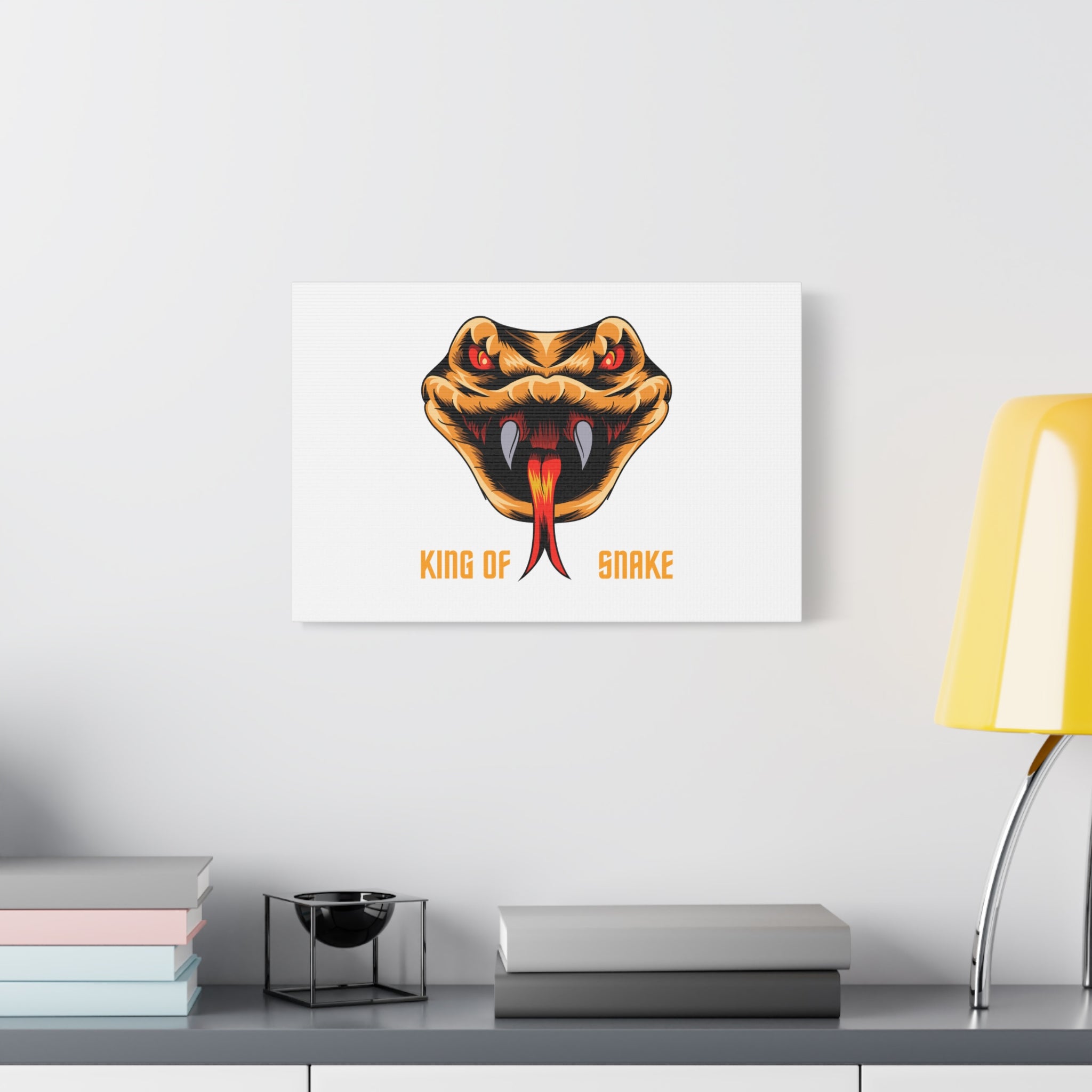 Snake Canvas Wall Art – "King of Snake" Fierce Cobra Head Matte Stretched Print