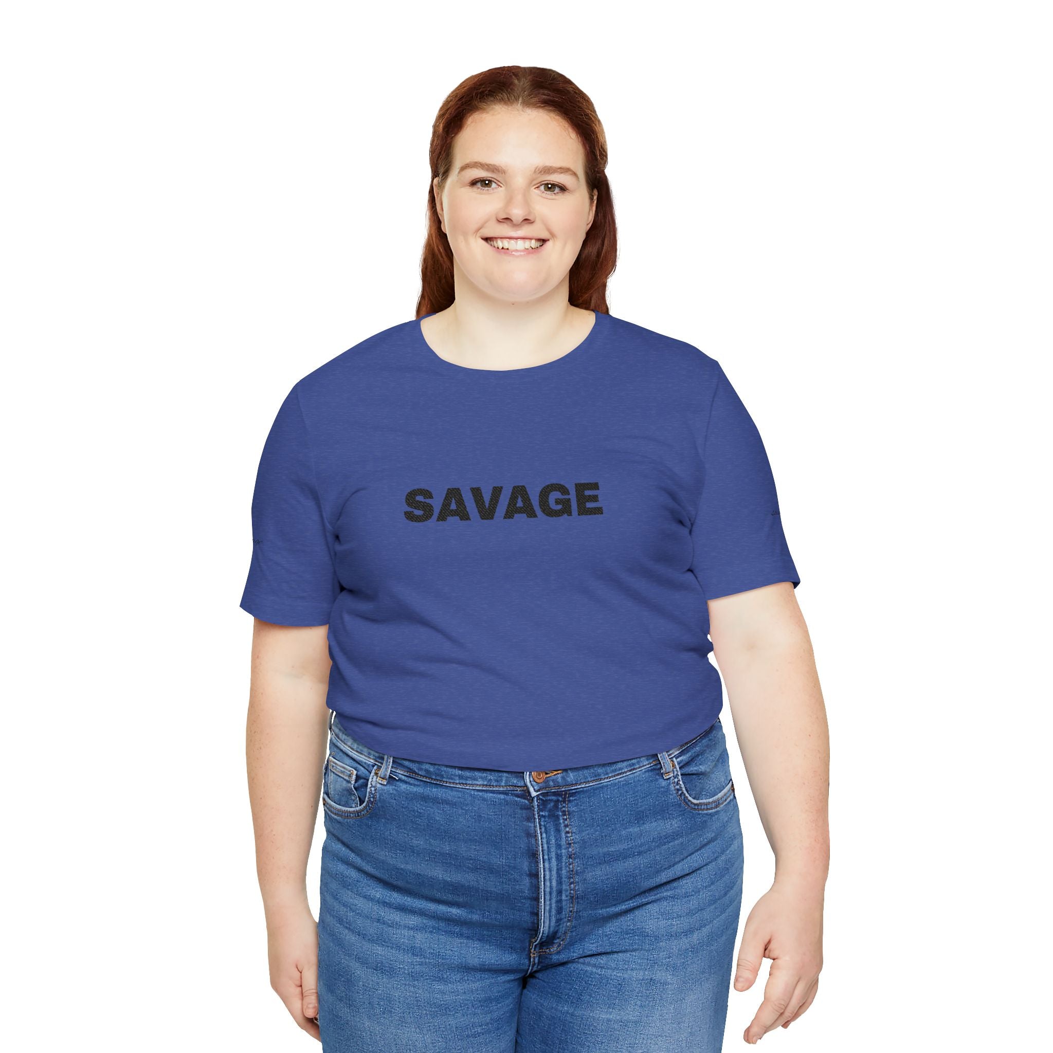 Savage Graphic Tee - Bold Text White T-Shirt