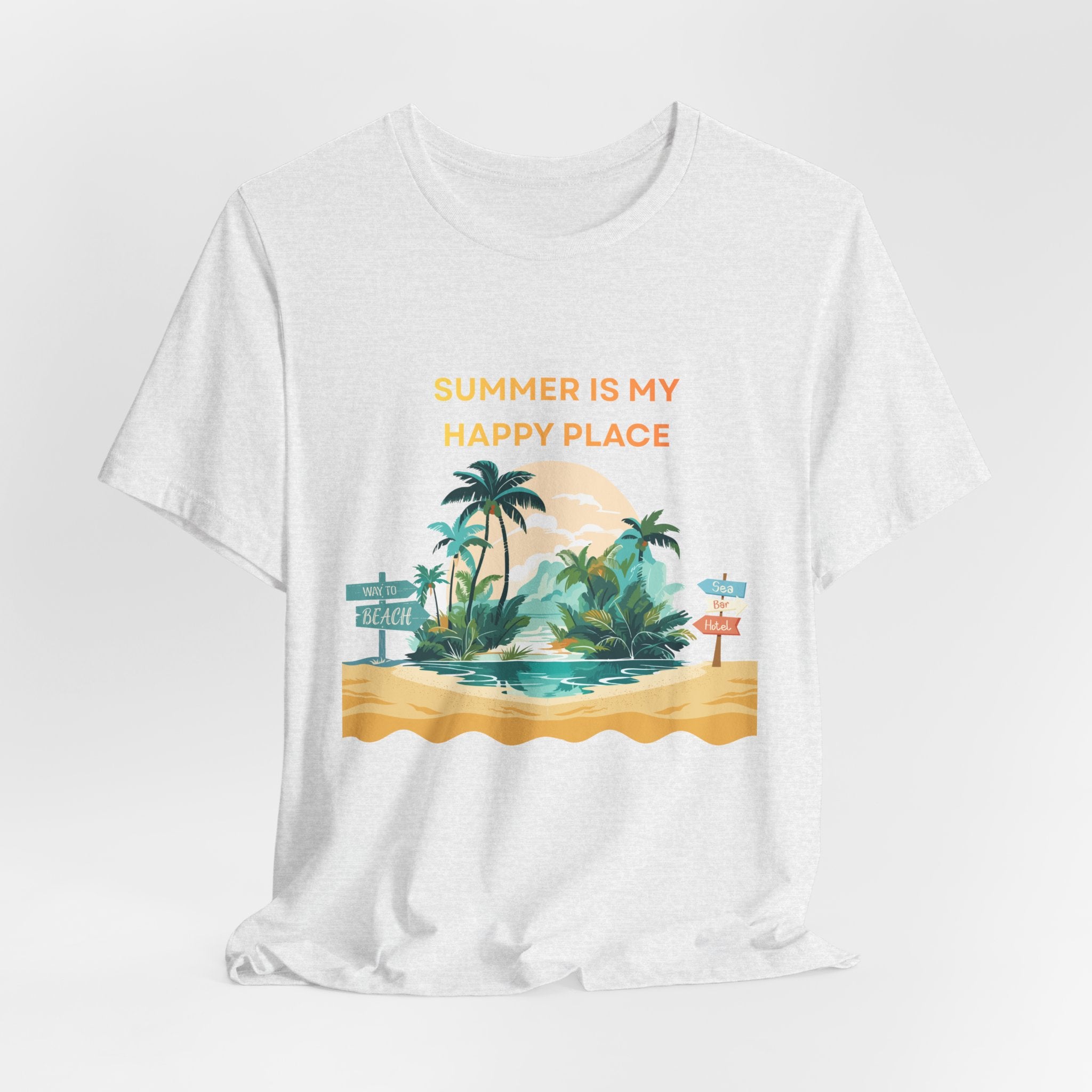 Summer Vibes Beach T-Shirt - "Summer Is My Happy Place" Graphic Tee