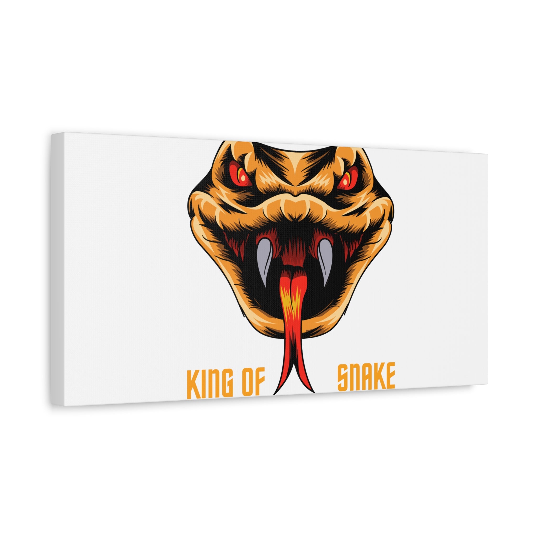 Snake Canvas Wall Art – "King of Snake" Fierce Cobra Head Matte Stretched Print
