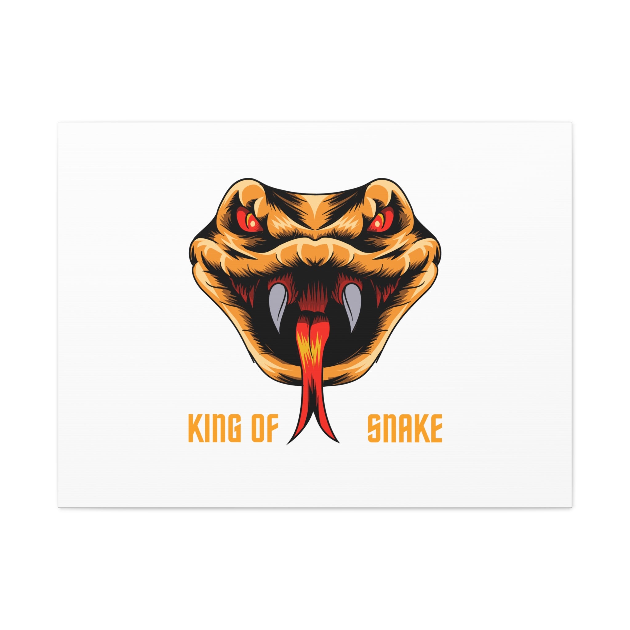Snake Canvas Wall Art – "King of Snake" Fierce Cobra Head Matte Stretched Print