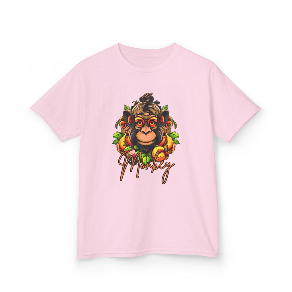 Kids Monkey Fruit Graphic Tee — Cute Tropical Chimp Design