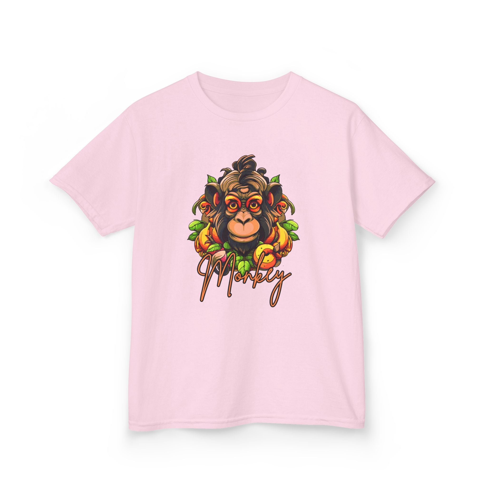 Kids Monkey Fruit Graphic Tee — Cute Tropical Chimp Design