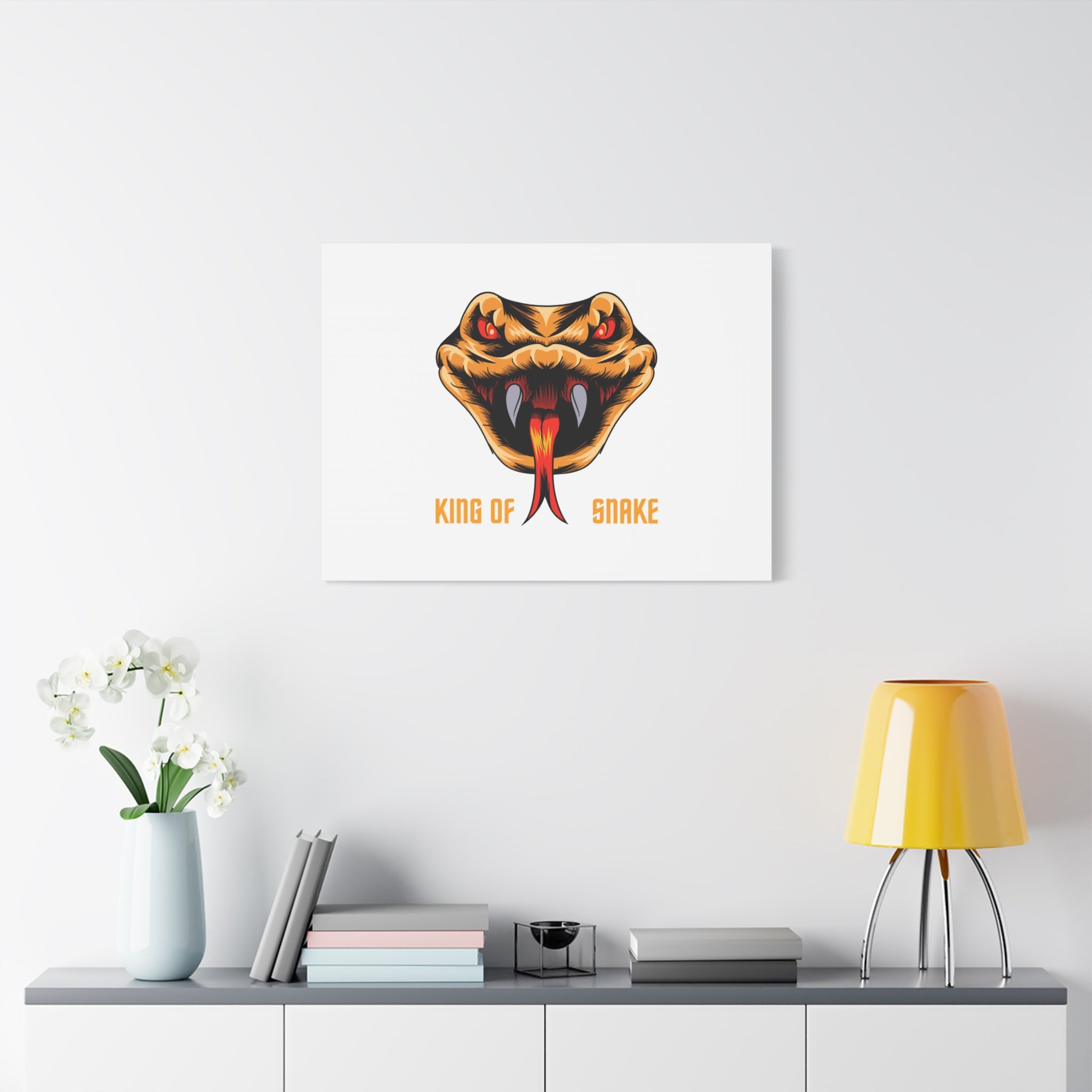 Snake Canvas Wall Art – "King of Snake" Fierce Cobra Head Matte Stretched Print