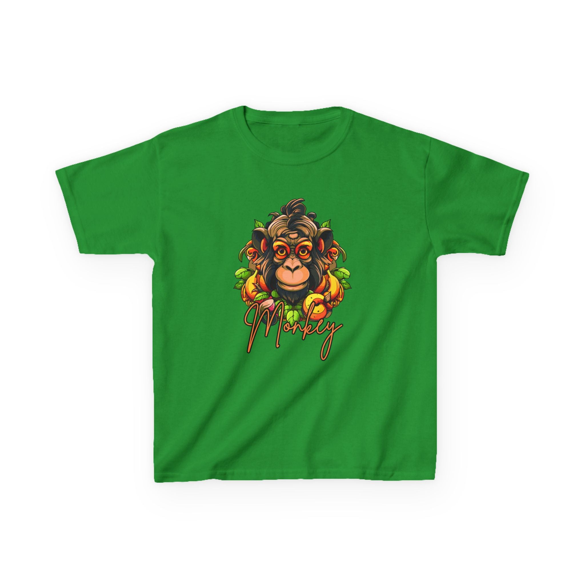 Kids Monkey Fruit Graphic Tee — Cute Tropical Chimp Design