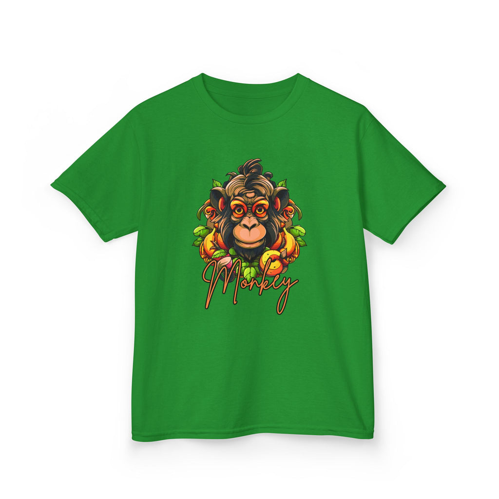 Kids Monkey Fruit Graphic Tee — Cute Tropical Chimp Design