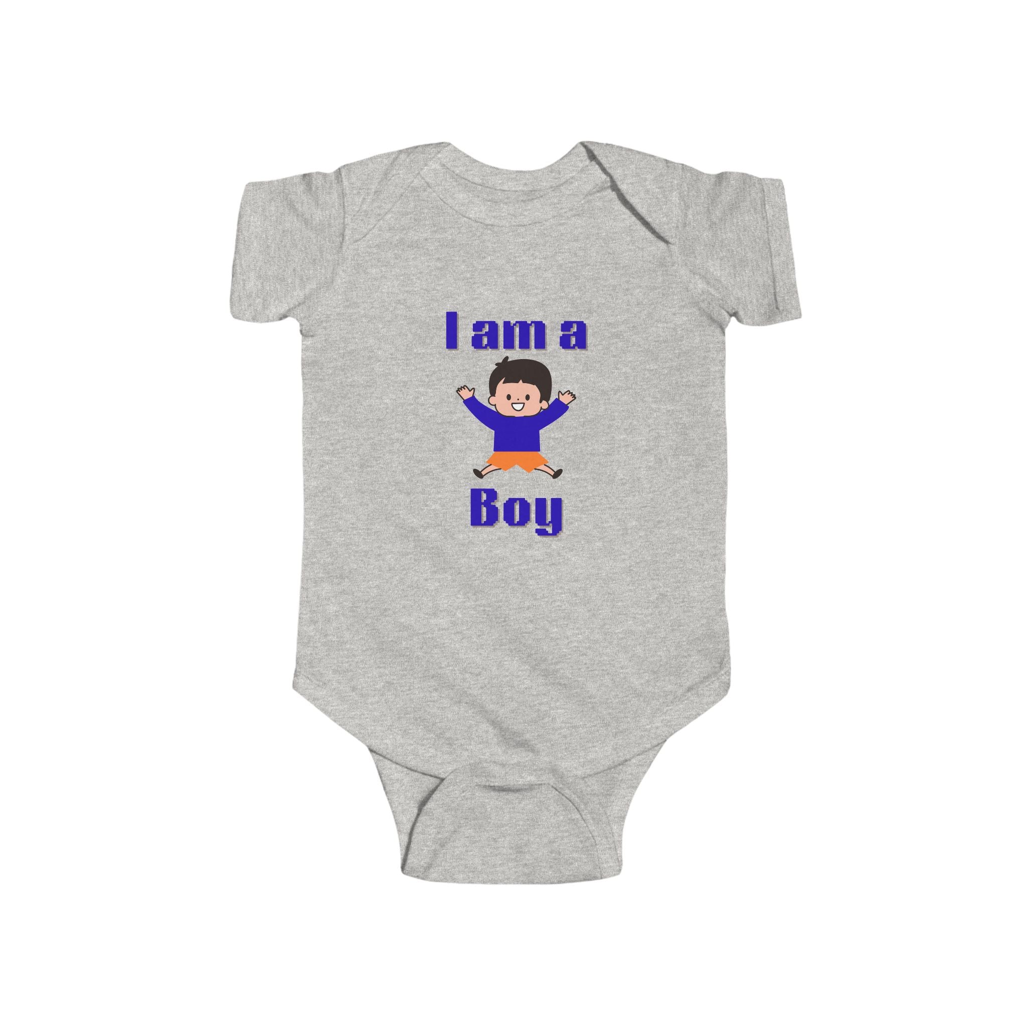 “I Am a Boy” Baby Bodysuit – Cute Newborn Announcement Onesie