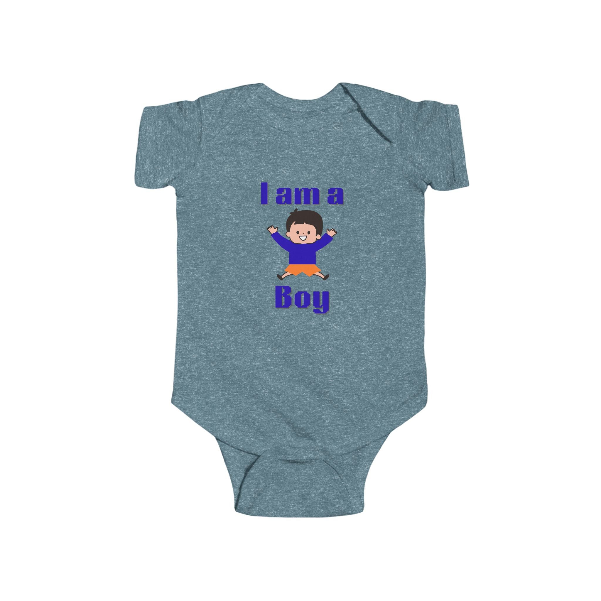 “I Am a Boy” Baby Bodysuit – Cute Newborn Announcement Onesie