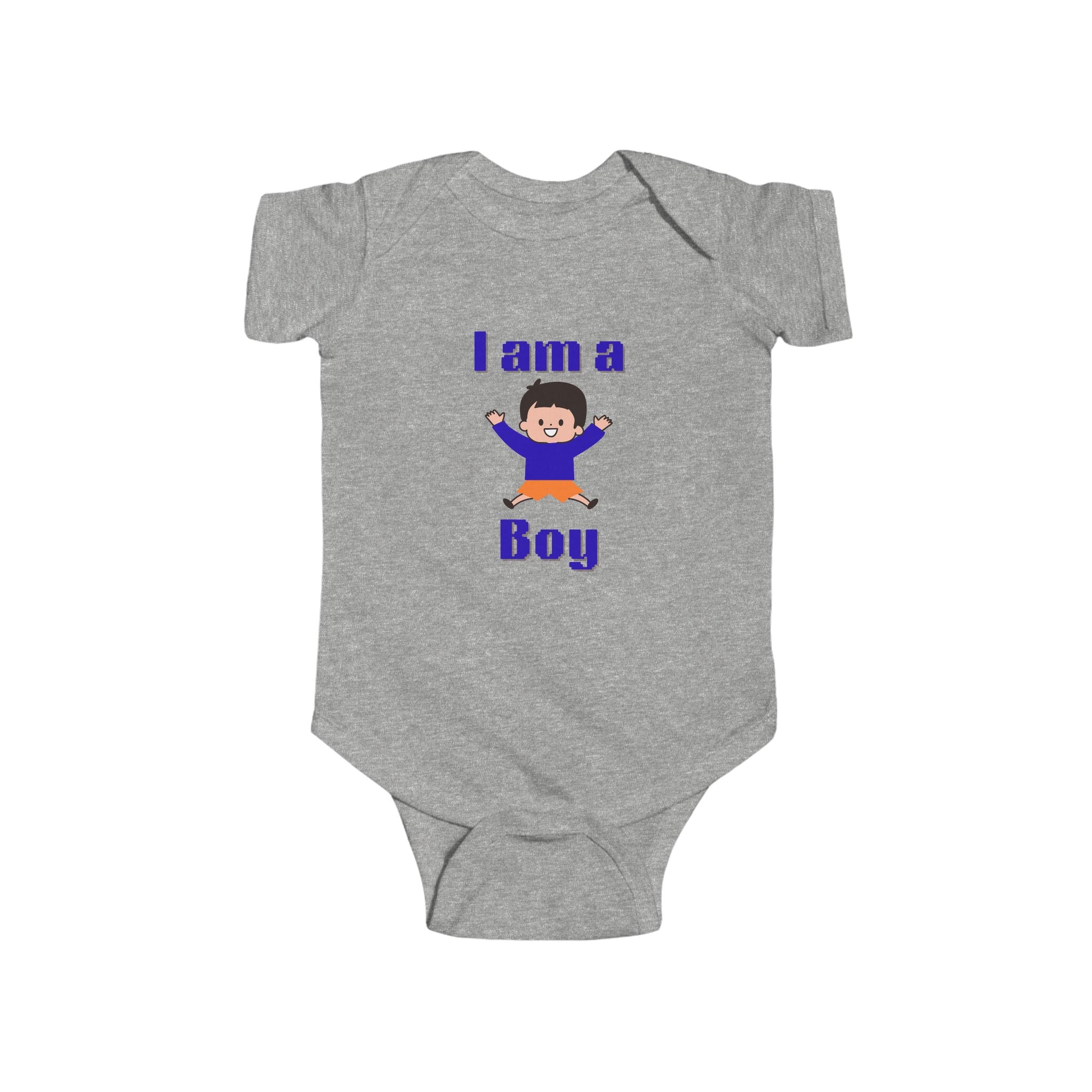 “I Am a Boy” Baby Bodysuit – Cute Newborn Announcement Onesie