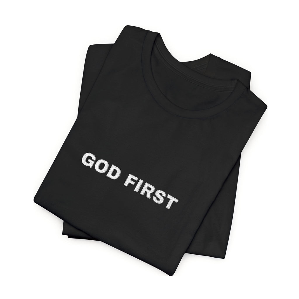 God First T-Shirt – Floral Lettering Christian Tee