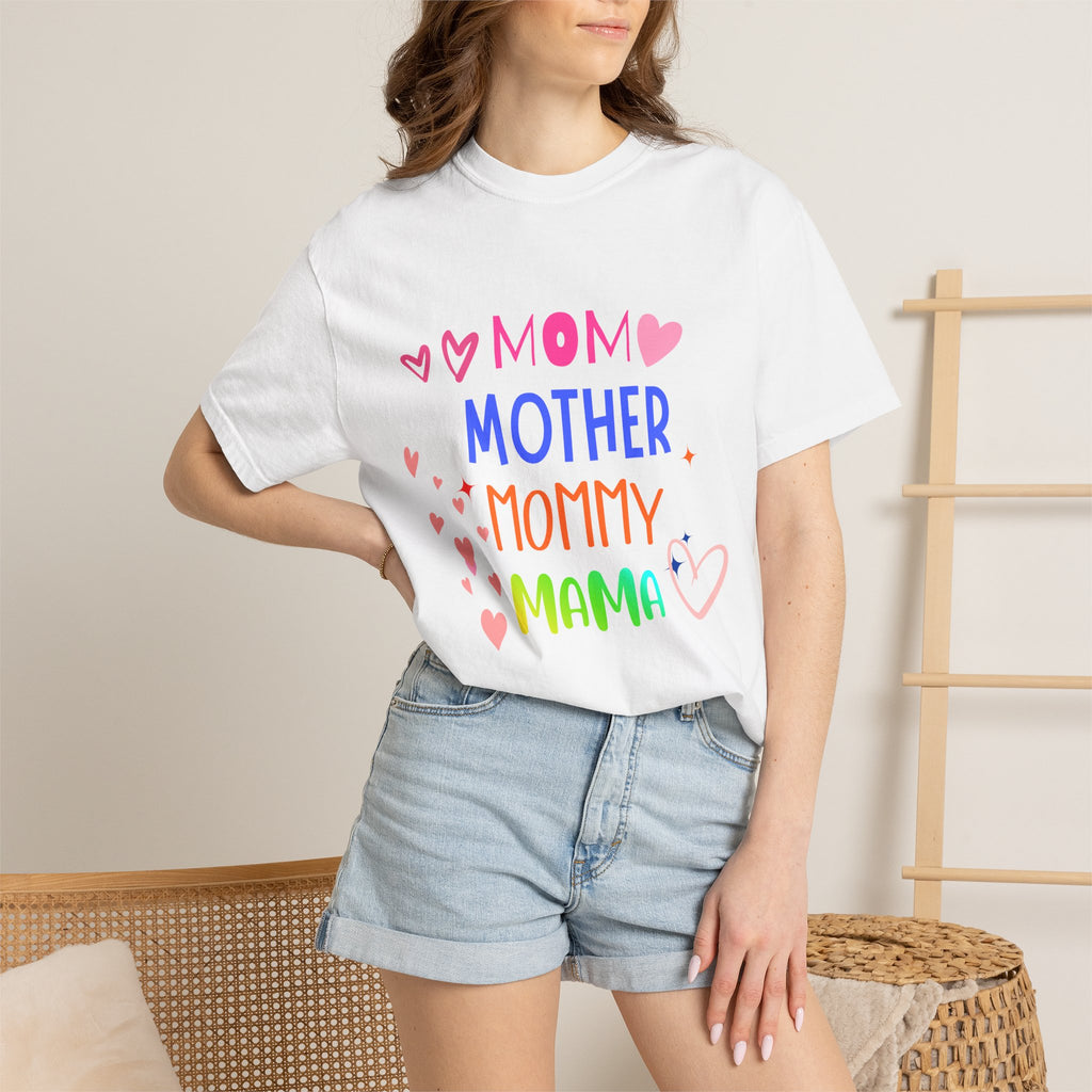 Mom • Mother • Mommy • Mama Colorful Hearts T-Shirt — Mother's Day Gift