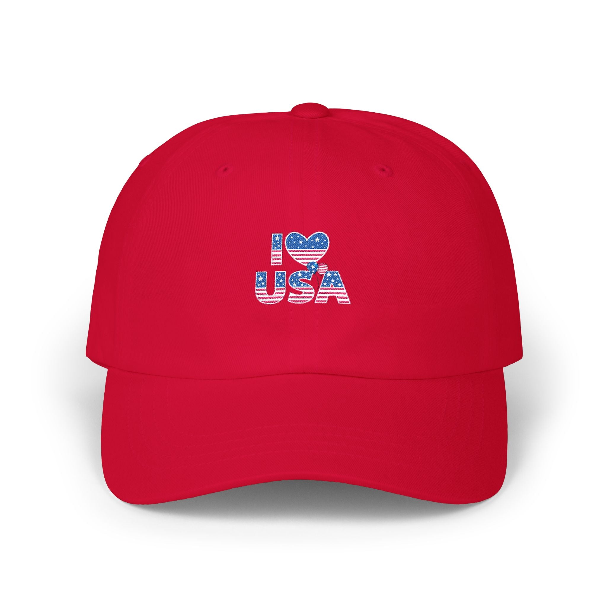 Patriotic USA Dad Cap — Small American Flag Embroidered Baseball Hat