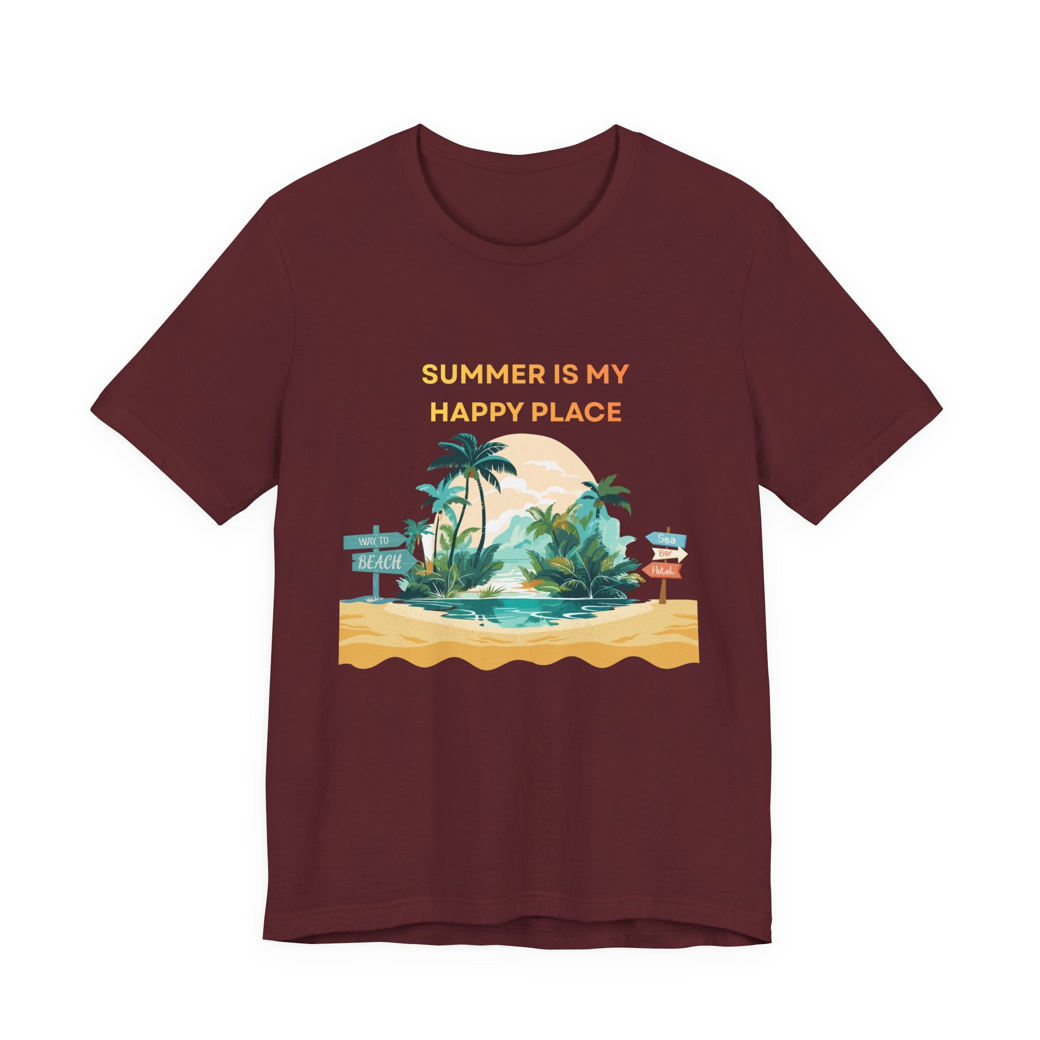 Summer Vibes Beach T-Shirt - "Summer Is My Happy Place" Graphic Tee