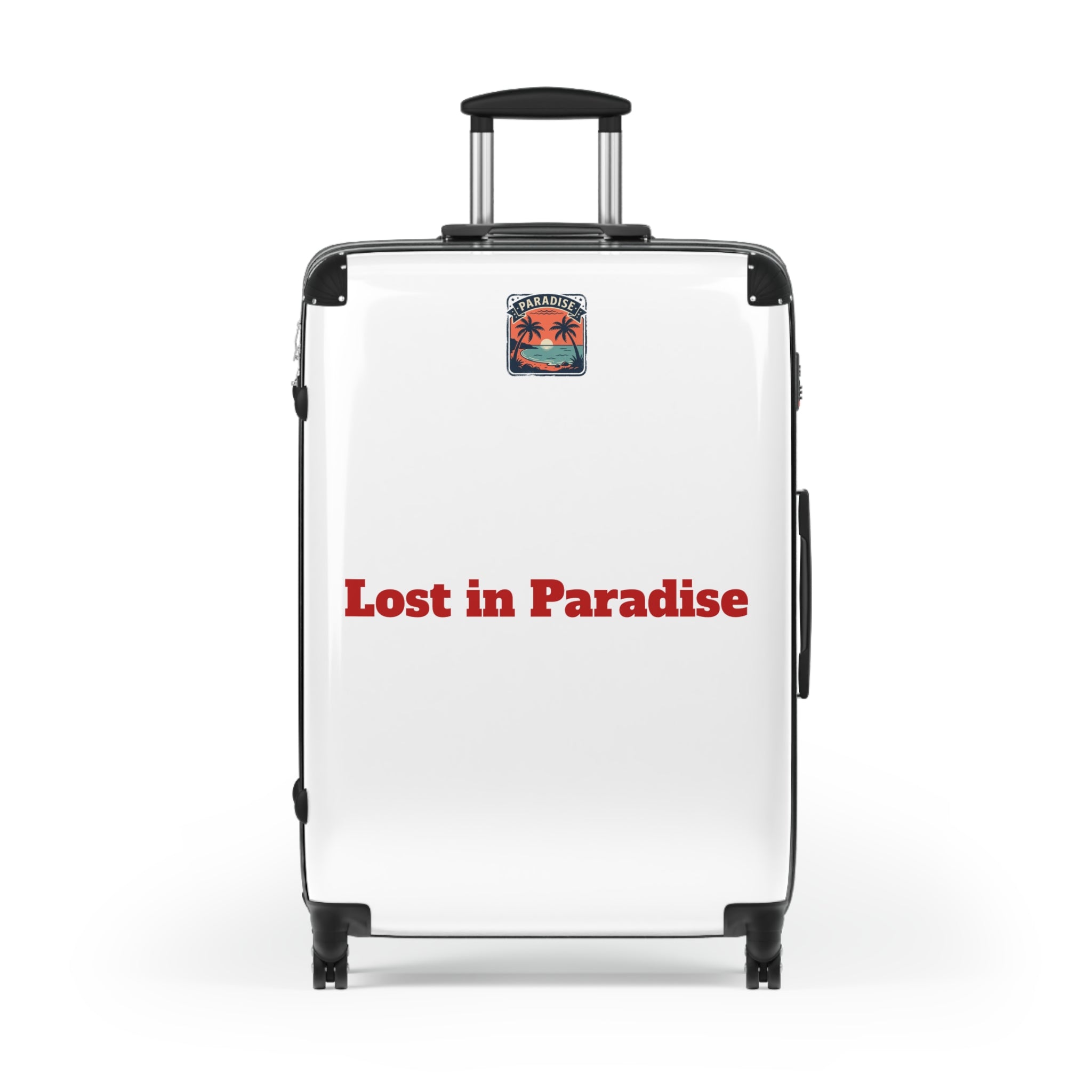 Suitcase – 'Lost in Paradise' Tropical Carry-On Luggage Sticker Design