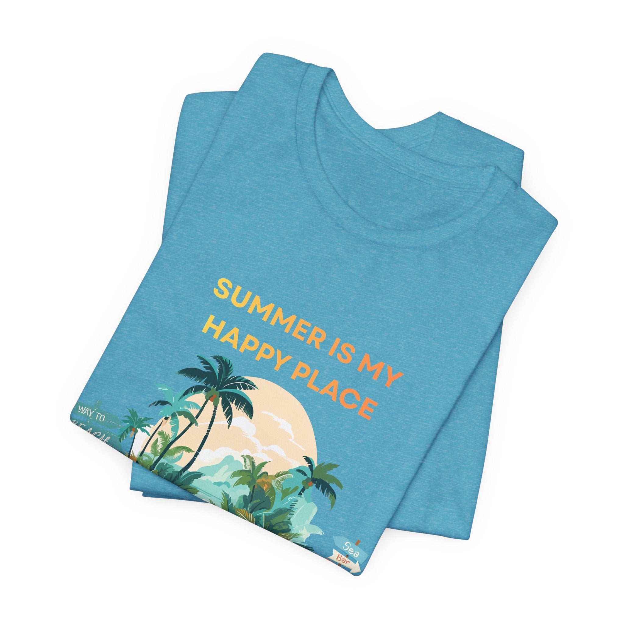 Summer Vibes Beach T-Shirt - "Summer Is My Happy Place" Graphic Tee