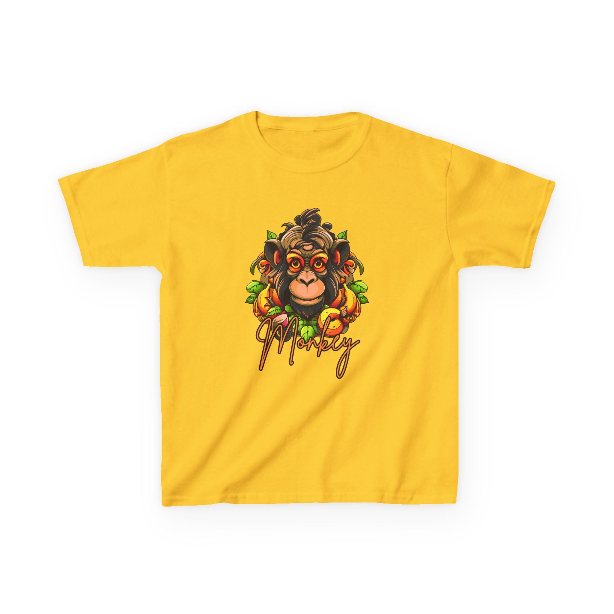 Kids Monkey Fruit Graphic Tee — Cute Tropical Chimp Design