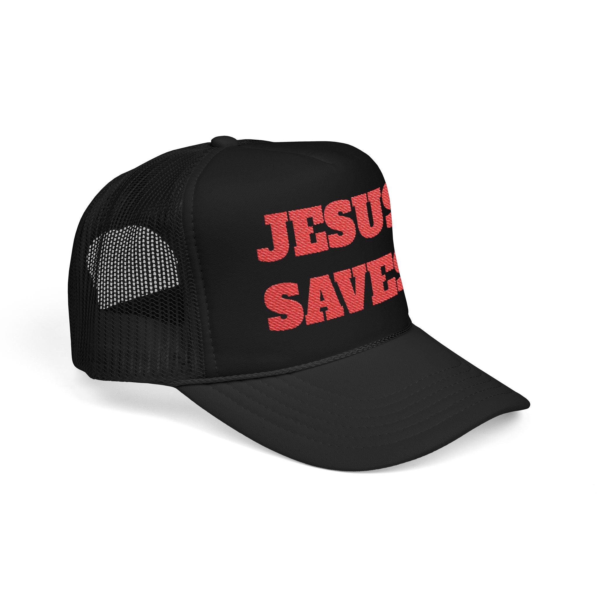 Jesus Saves Foam Trucker Hat - Christian Gospel Mesh Cap