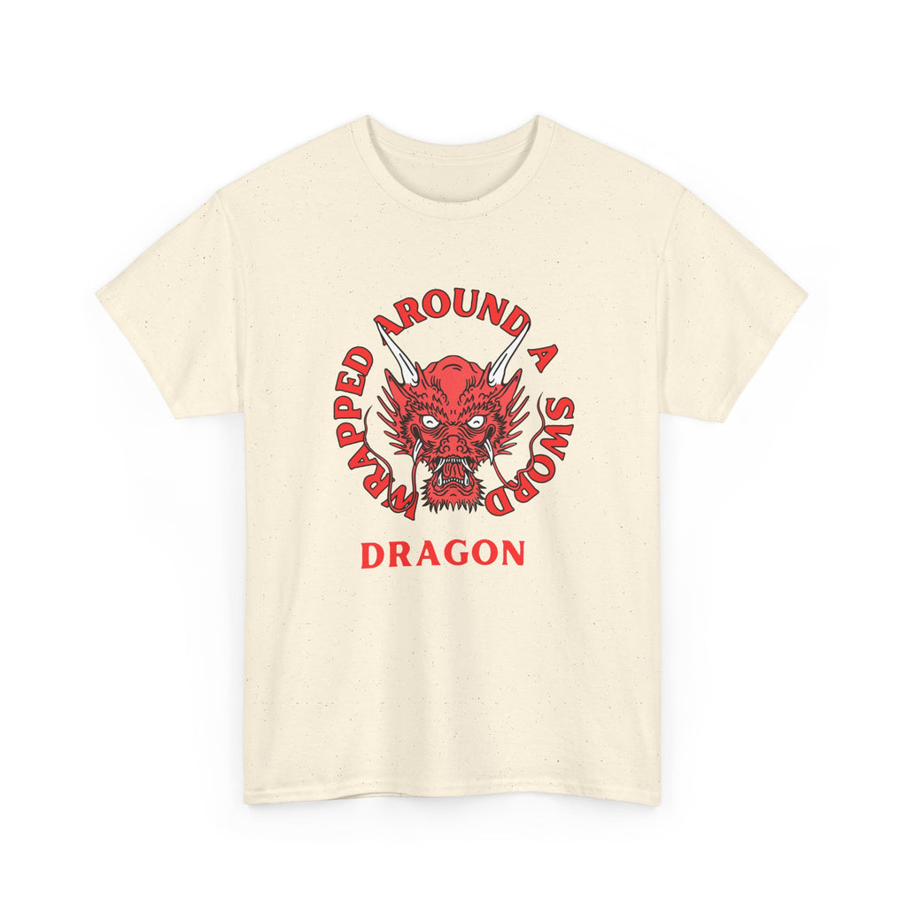 Dragon Tee — 'Wrapped Around a Sword' Red Dragon Graphic T-Shirt