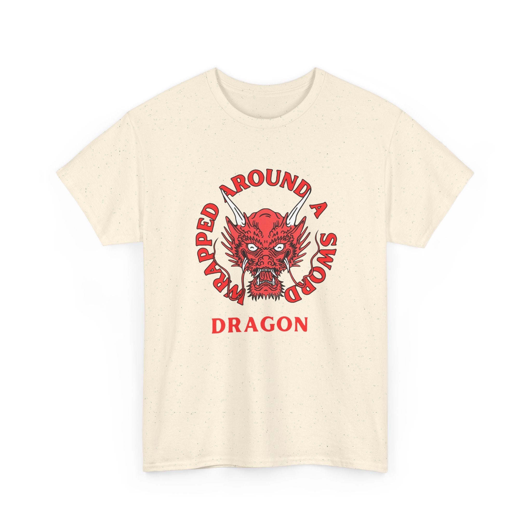 Dragon Tee — 'Wrapped Around a Sword' Red Dragon Graphic T-Shirt
