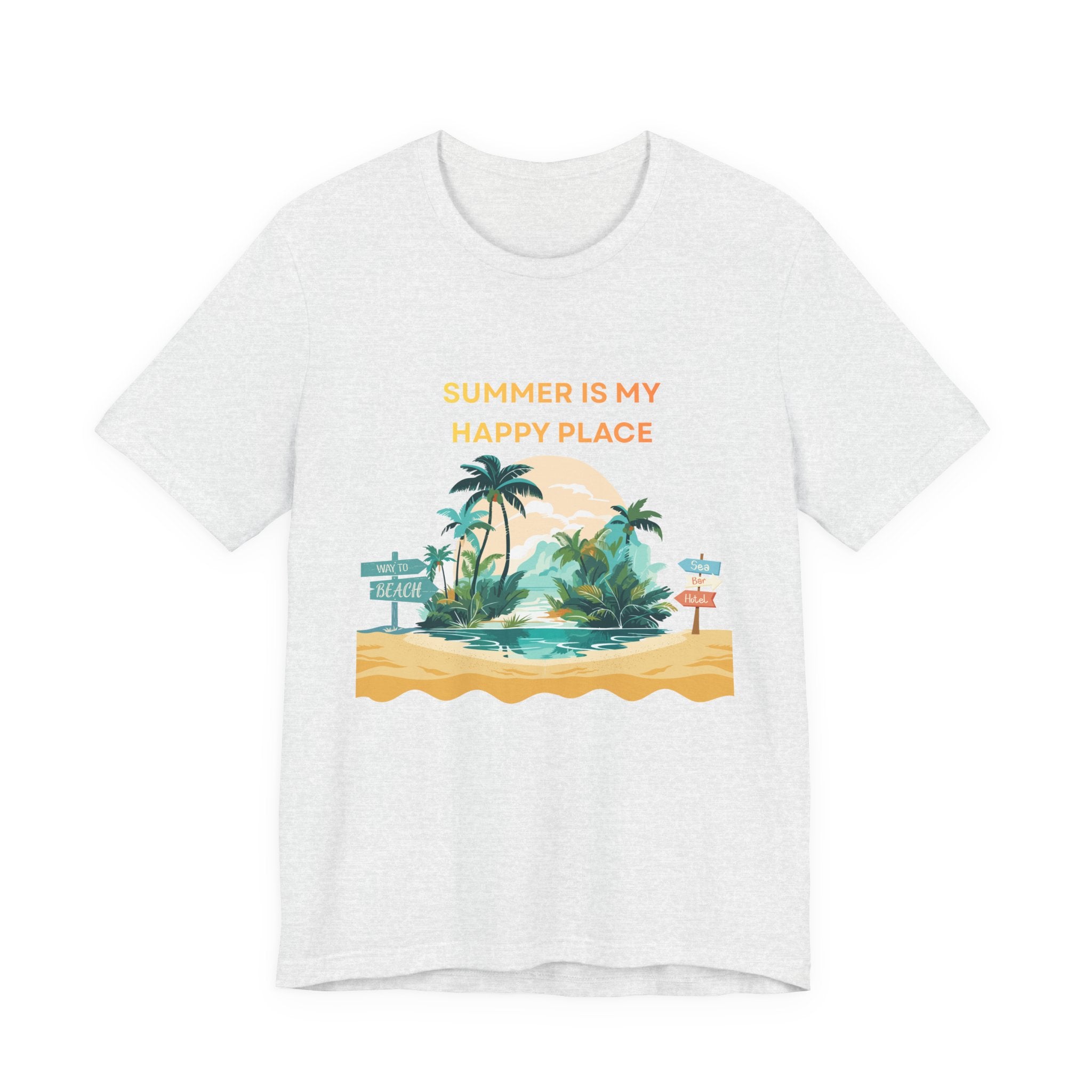 Summer Vibes Beach T-Shirt - "Summer Is My Happy Place" Graphic Tee