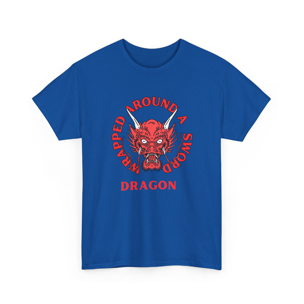 Dragon Tee — 'Wrapped Around a Sword' Red Dragon Graphic T-Shirt