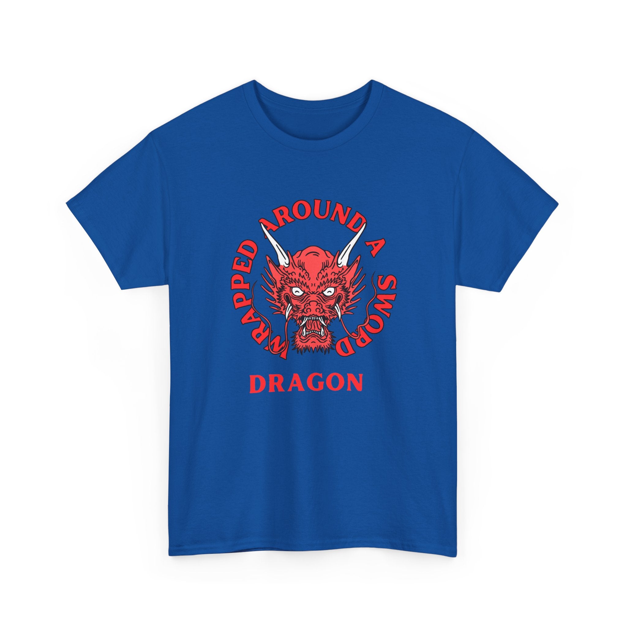 Dragon Tee — 'Wrapped Around a Sword' Red Dragon Graphic T-Shirt
