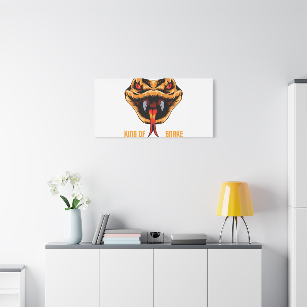 Snake Canvas Wall Art – "King of Snake" Fierce Cobra Head Matte Stretched Print